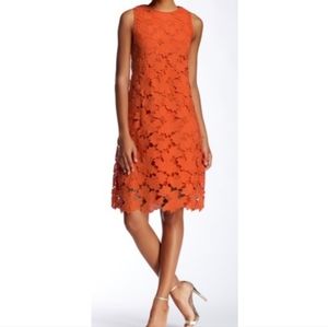 Julia Jordan Orange Floral Lace Sleeveless Pockets Dress Size 2 Still Has Tags
